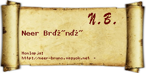Neer Brúnó névjegykártya